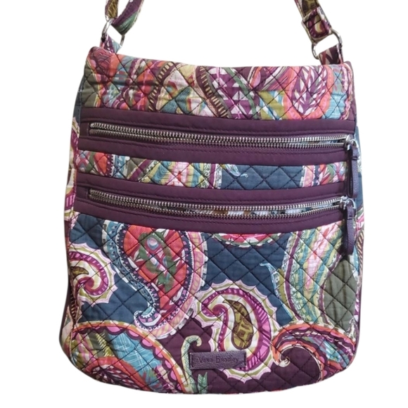 Vera Bradley Iconic Triple Zip Hipster Heirloom Paisley Crossbody Bag - Picture 4 of 16
